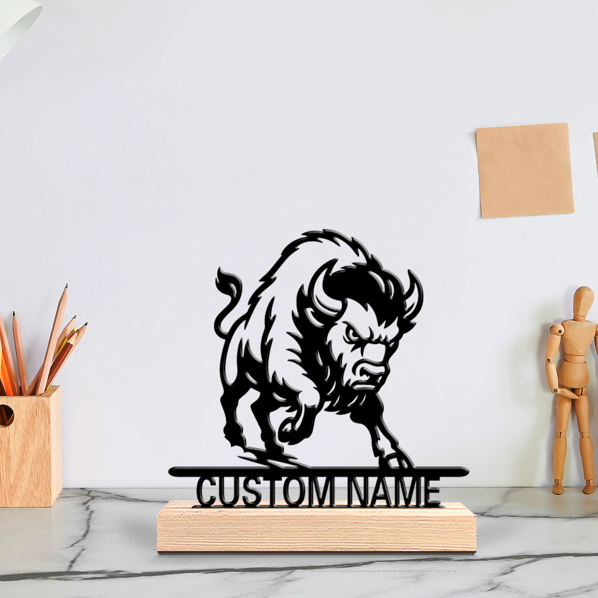 Art Craft Lion - 1pc Minimalist lion Customizable Text Metal