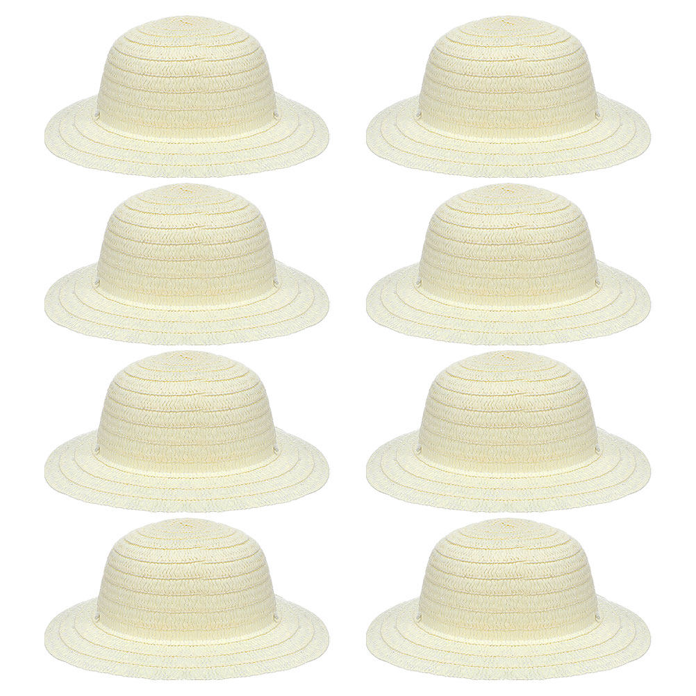 8Pcs White Blank Kids Straw Ha - đánh giá và giá Art Craft Kids