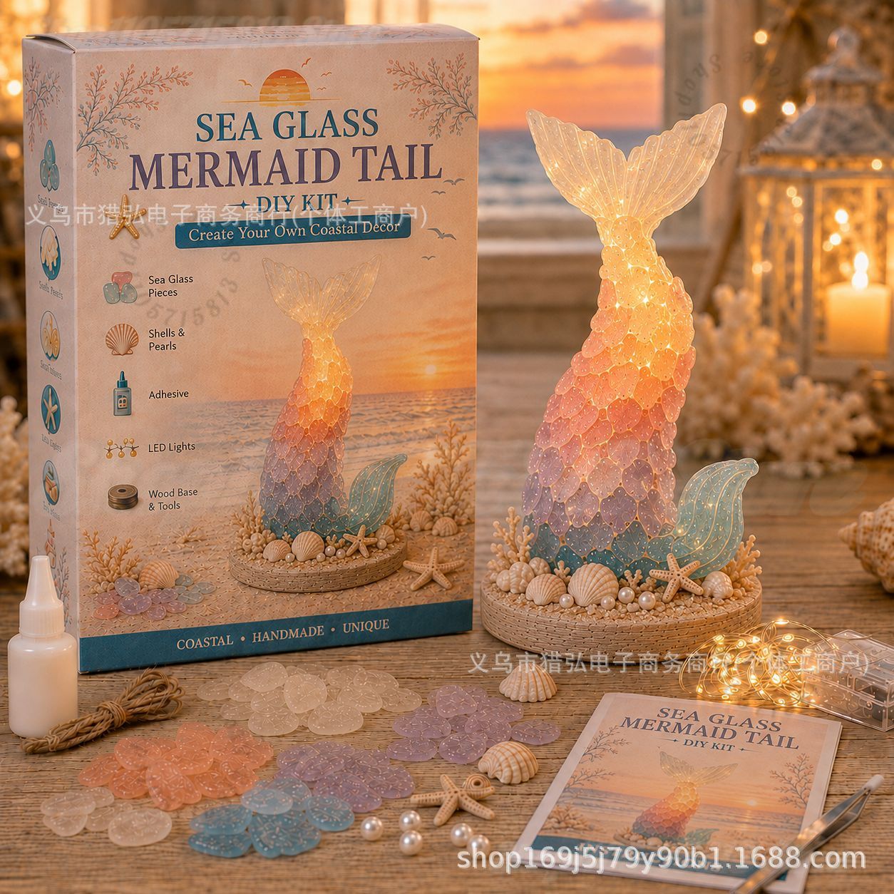 DIY Sea Glass Mermaid Tail Lig - đánh giá và giá Art Craft Adult