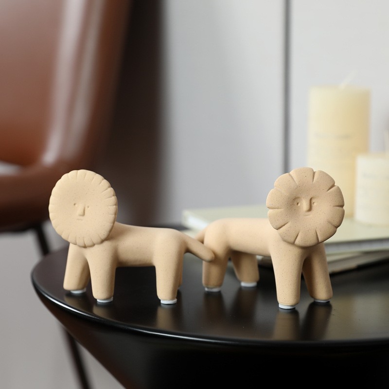 Nordic Morandi Color Animal Li - đánh giá và giá Art Craft Lion