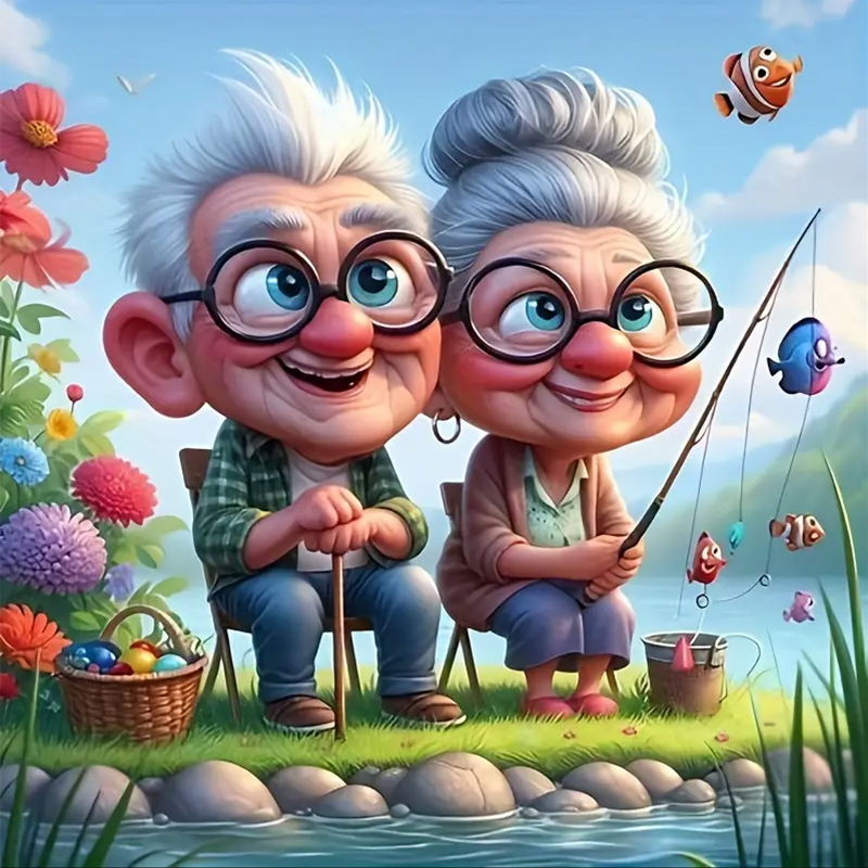 Grandparents Fishing Diamond P - đánh giá và giá Art Craft Adult