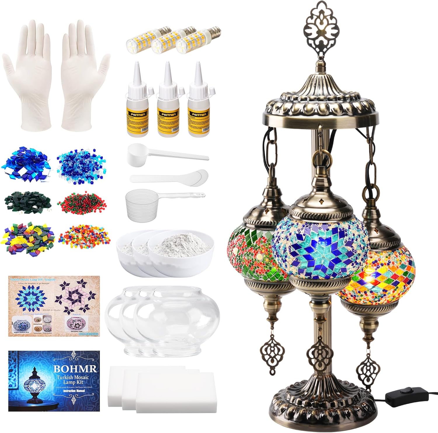 DIY 3 Globe Turkish Mosaic Lam - đánh giá và giá Art Craft Adult