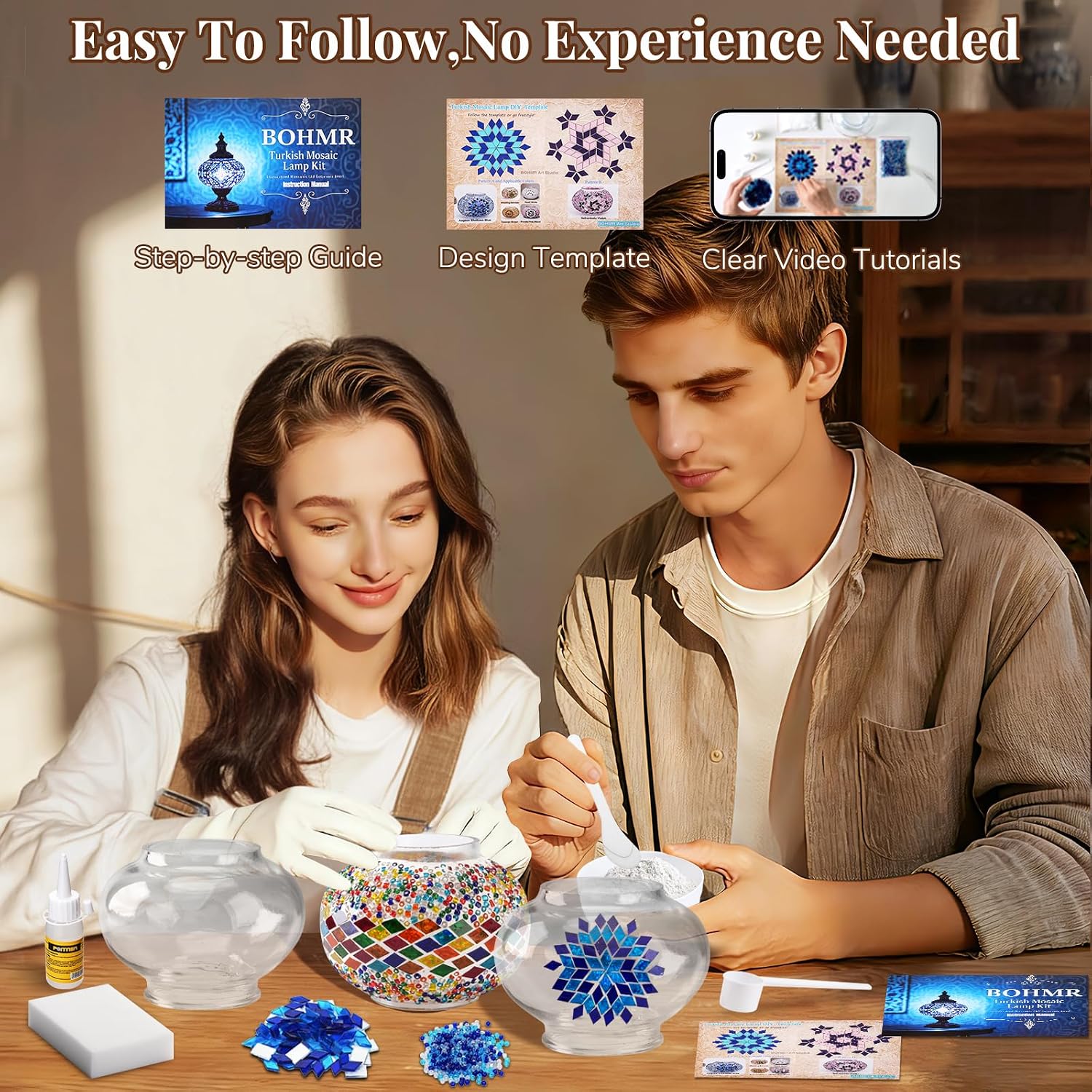 DIY 3 Globe Turkish Mosaic Lam - đánh giá và giá Art Craft Adult