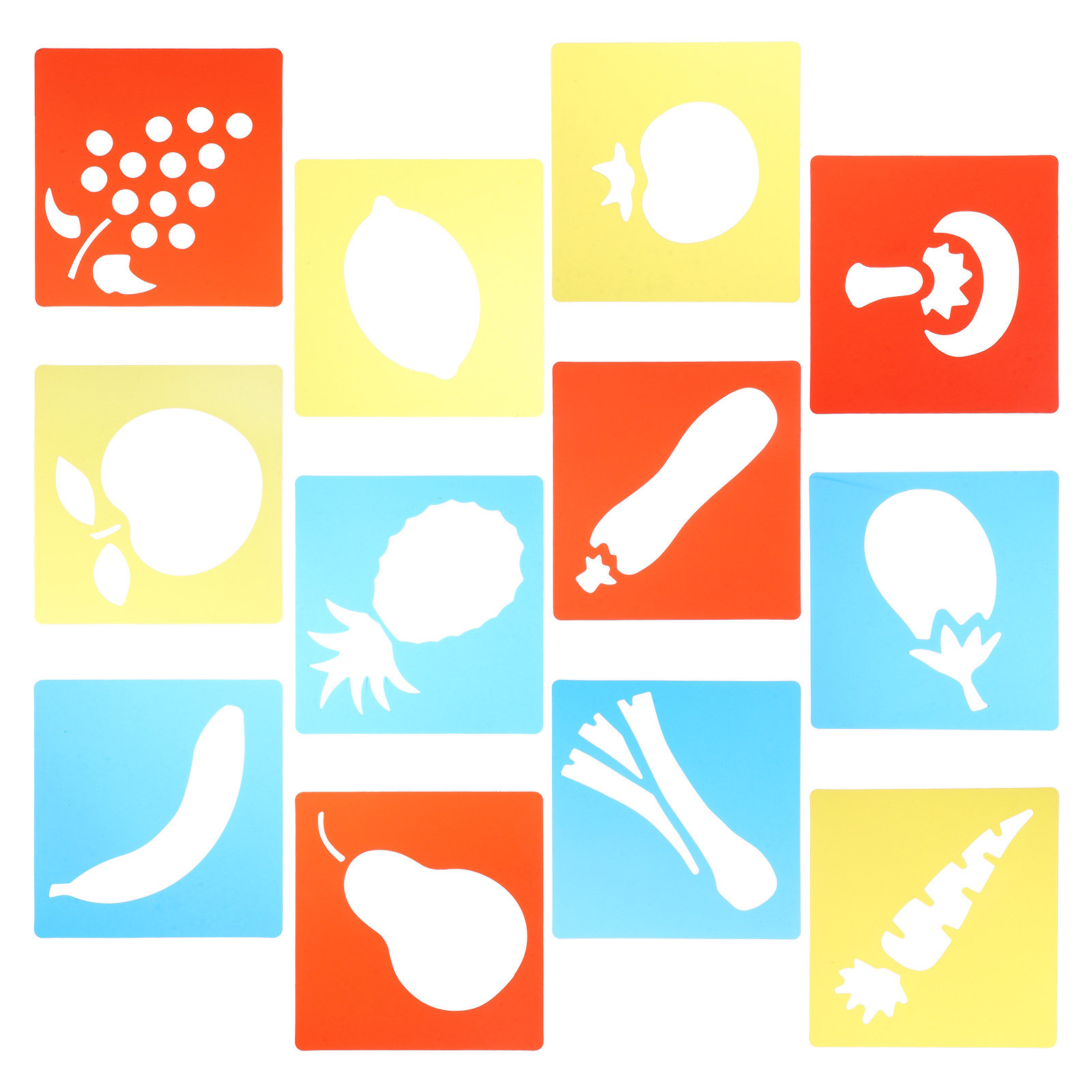 12Pcs Plastic Drawing Template - đánh giá và giá Art Craft Vegetables