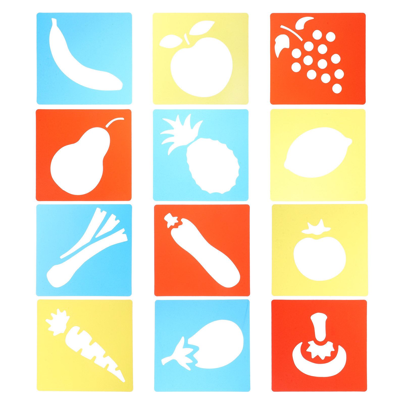 12Pcs Plastic Drawing Template - đánh giá và giá Art Craft Vegetables