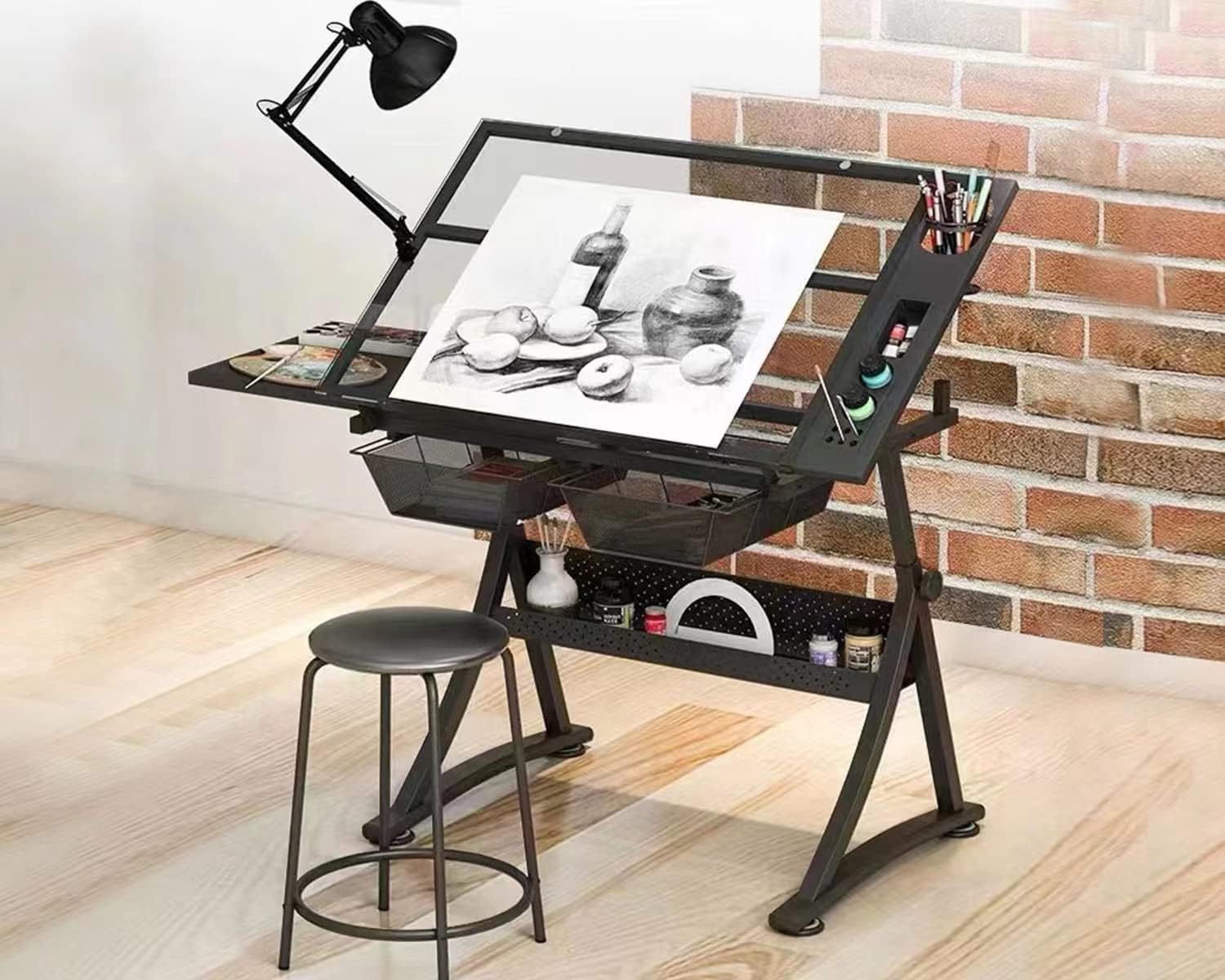 Glass Drafting Table Art Desk  - đánh giá và giá Art And Craft Studio