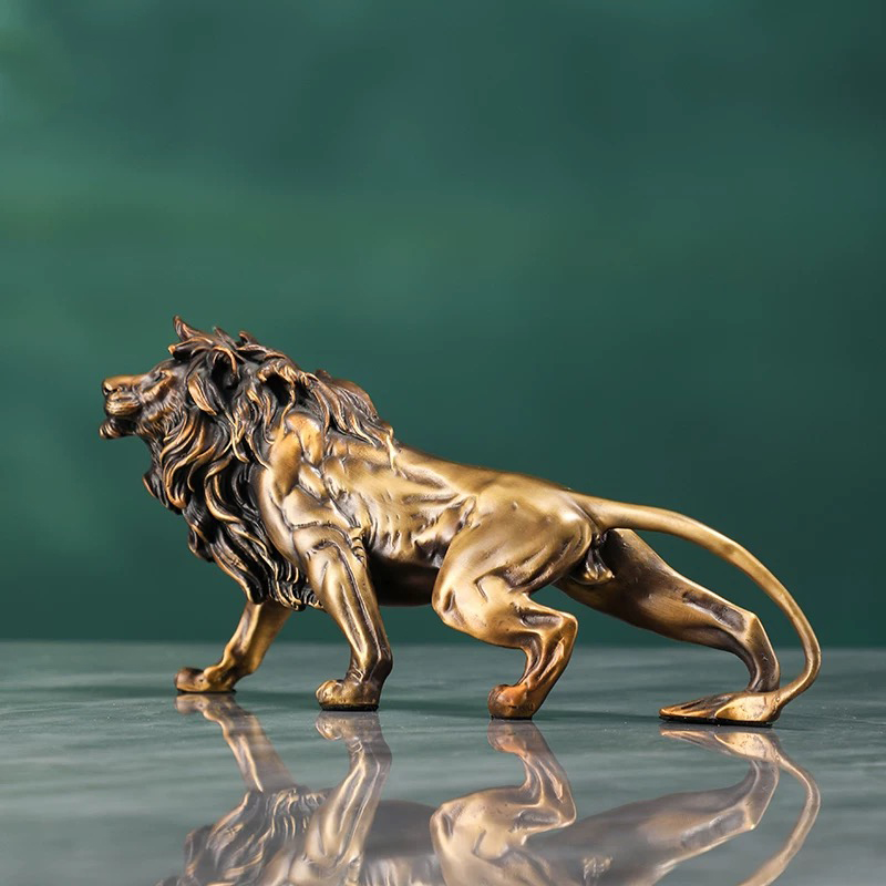 Copper Lion Sculpture Ornament - đánh giá và giá Art Craft Lion