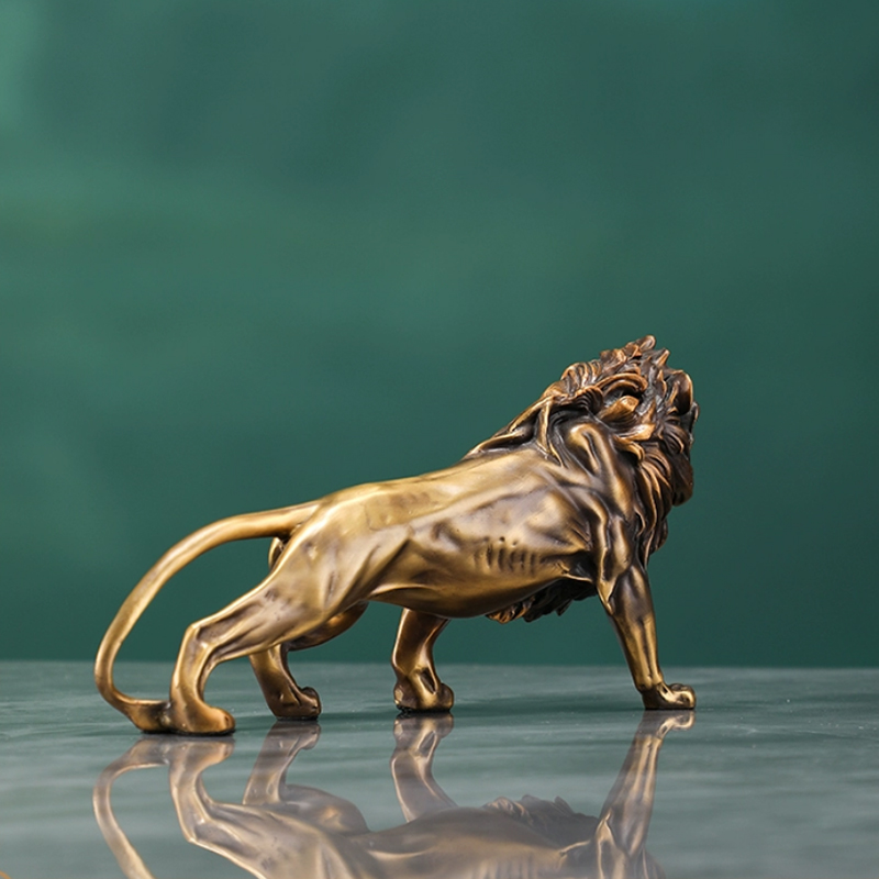 Copper Lion Sculpture Ornament - đánh giá và giá Art Craft Lion