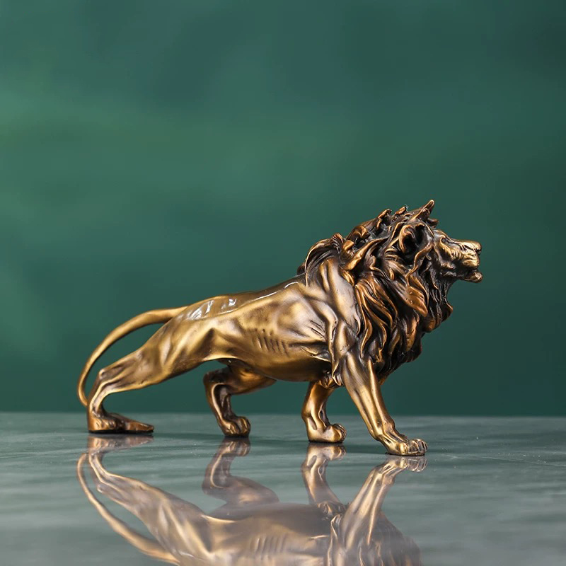 Copper Lion Sculpture Ornament - đánh giá và giá Art Craft Lion