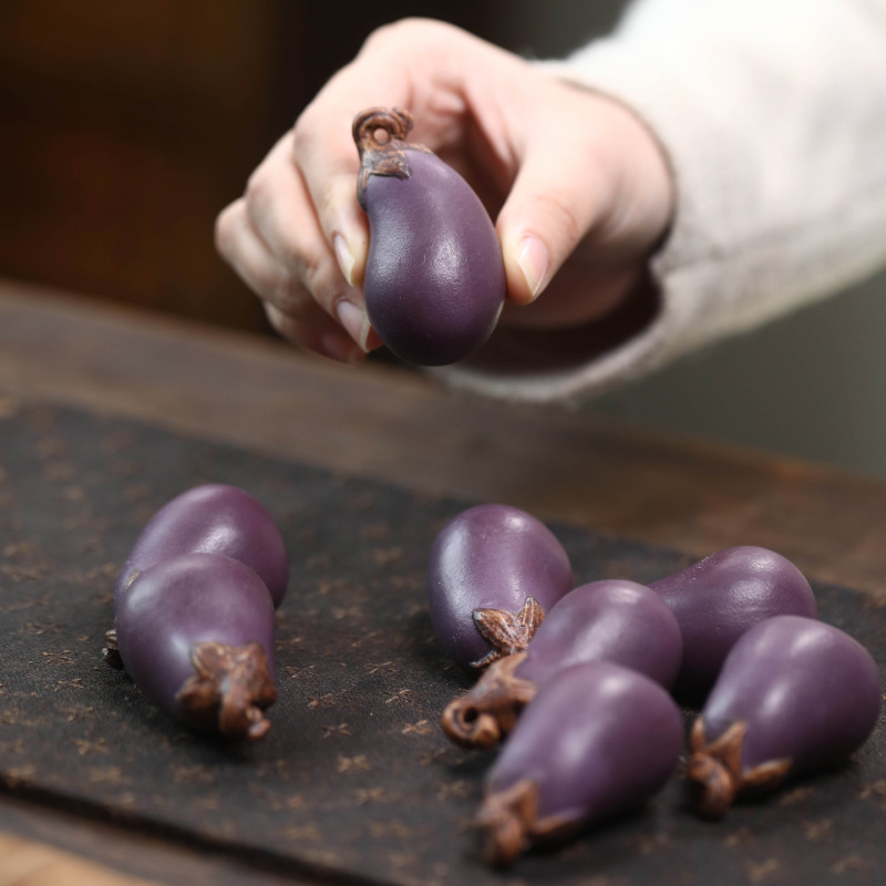 Purple Sand Eggplant Tea Pet H - đánh giá và giá Art Craft Vegetables