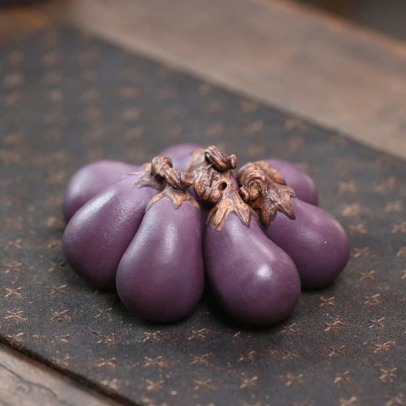 Purple Sand Eggplant Tea Pet H - đánh giá và giá Art Craft Vegetables