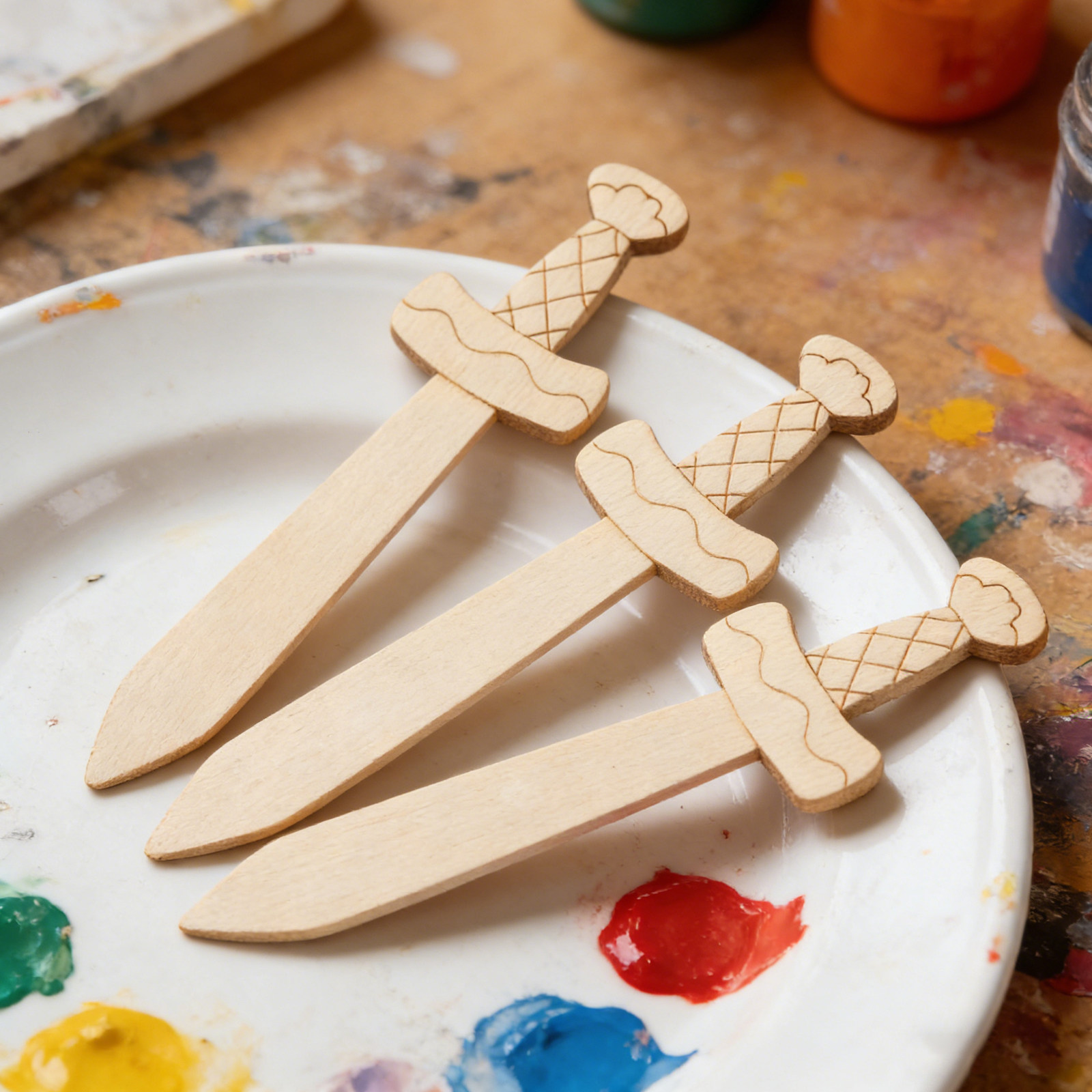 20Pcs Natural Wooden Swords Cr - đánh giá và giá Art Craft Kids