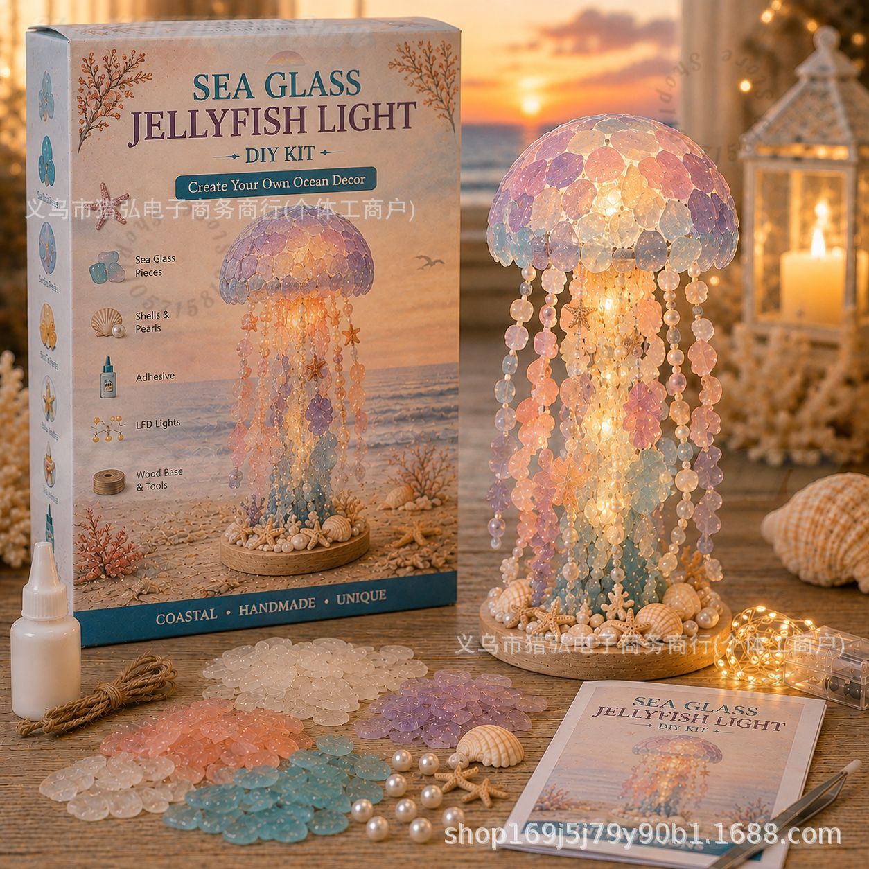 DIY Sea Glass Jellyfish Light  - đánh giá và giá Art Craft Adult